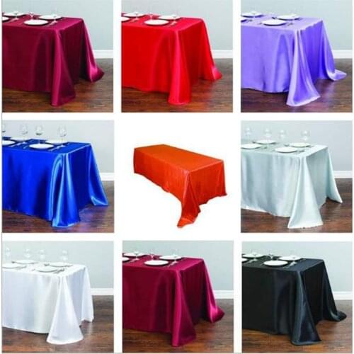 Table Cloth White Satin Tafelklee Rectangle Cover WholeSale Clothes Wedding Event Party Hotel Decoration 140cmx250cm