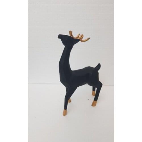 EU HOME DECORATION AROSE KUBİK DEER TRINKET BLACK GOLD COLOR HOME OFFICE DECOR