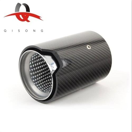 QISONG - For BMW M4 Cars Refitted Bright Black Carbon Fiber Exhaust Muffler Tail Pipe Performance Exhaust Pipe For BMW