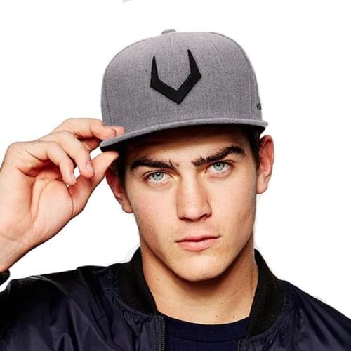 High Quality Grey Wool Snapback 3D Pierced Embroidery Hip Hop Hat Flat Bill Baseball Cap For Men and Women Hat