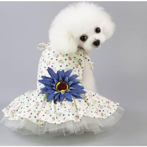Pet clothing cat dog clothes teddy dog clothes thin dresses the Daisy in spring and summer dress