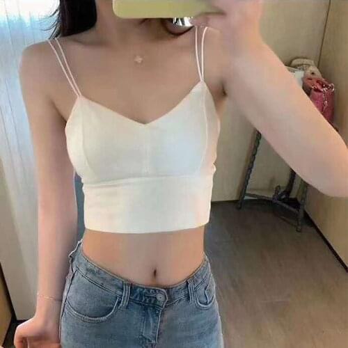 Summer Women Tank Crop Top Camisole Wireless Bras Tops Seamless Tube Top Comfortable Underwear