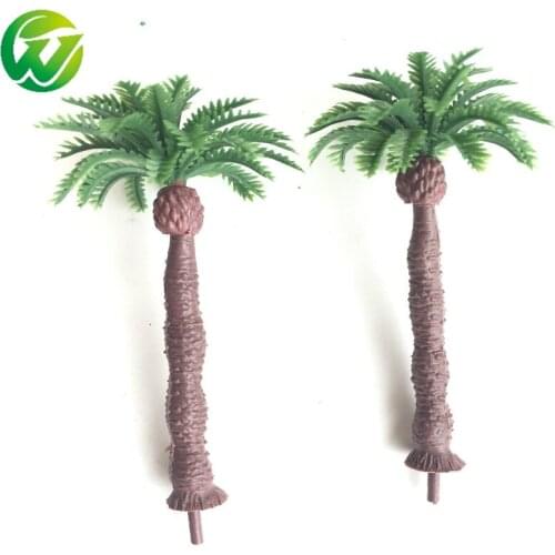 10PCS 10cm 1/100 Scale Miniature Architecture Plastic Palm Tree Model Miniature HO N OO Train Scale Palm Tree For Sea Scenery