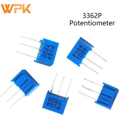 10Pcs 3362P Trimpot Trimmer Potentiometer 10R 20R 50R 100R 200R 500R 1K 2K 5K 10K 20K 50K 100K 200K 500K 1M 2M 3362P-1-202LF