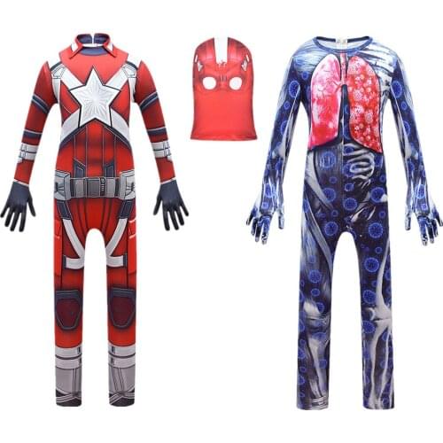 2020 Black Widow Red Guardian Jumpsuits Anime Comic Cosplay Costume Funny Boy Bodysuit Carnival Party Halloween Costume for Kids