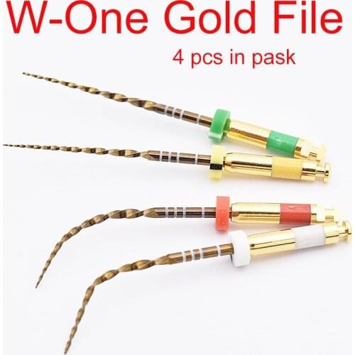 4 PCS Dental W-one gold Rotary endo Files for Endo Root Canal Treatment Dentistry whitening Equipment