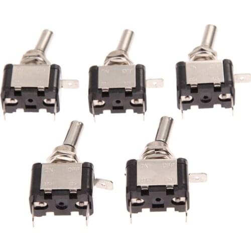 5Pcs Miniature Toggle Single Pole Double Throw Car Boat Marine LED Switches 12V 20A ON OFF Toggle Switch for Motorcycles