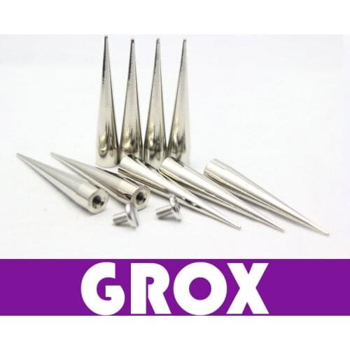 7mm*40mm Silver Conical Metal Screw Back Spike Studs Punk Rock Rivets Nailheads Free Shipping Wholesale High Quality