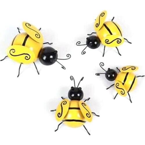 8Pcs Metal Bumble Bee for Garden/Lawn,Ornaments for Garden ,Outdoor Supplies Figurines,Collection Decorative