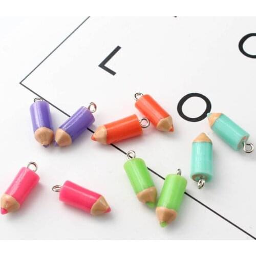 80PCS Cute Pencil Charms 3D Resin Charm Jewelry Earring Charms Jewelry Supplies DIY
