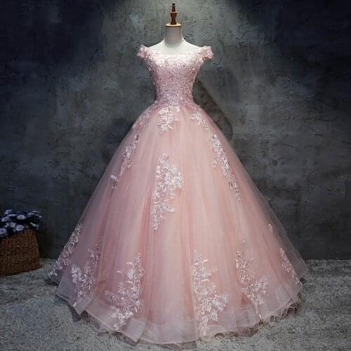 ANGELSBRIDEP Off-Shoulder Ball Gown Quinceanera Dresses For 15 Party High Quality Applique Floor-Length Cinderella Birthday Gown