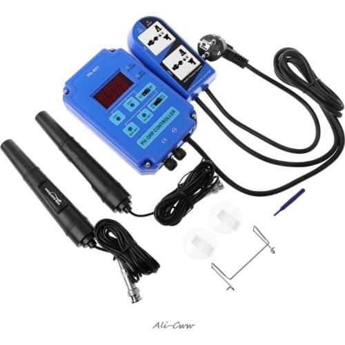 Digital pH ORP Redox 2 in 1 Controller Monitor w/ Output Power Relay Control Electrode Probe BNC for Aquarium Hydroponics Plants