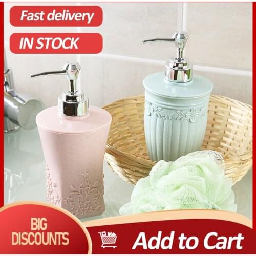 Liquid Soap Dispenser 400ml Liquid Soap Dispenser Liquid Jar Pump Bottle Shampoo Carved Container