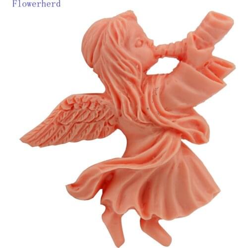 Trumpet Angel Little Girl Fondant Cake Silicone Mold DIY Baking Tool Ice Tray Chocolate Mold Handmade Soap Mold Cake Decors