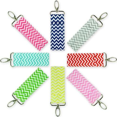 Cotton Wave Storage Bag Keychain Unisex Creative Lipstick Bag Key Ring Metal Car Key Holder Women Jewelry Gifts