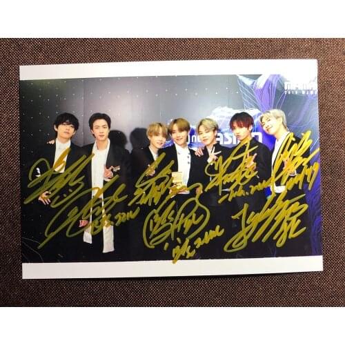 Signed Bangtan Boys autographed group photo 5*7 Award ceremony autographs in ink 1219O3