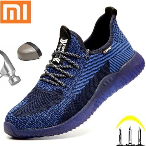 Xiaomi Safety Shoes Men Ankle Boots Shoe Man Work Summer Breathable Lightweight Boots Oil Resistant Sneakers Freeshipping 2021
