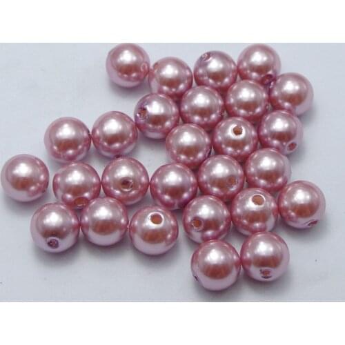 100 Pcs 10mm Plastic Faux Pearl Round Beads Violet Imitation Pearl