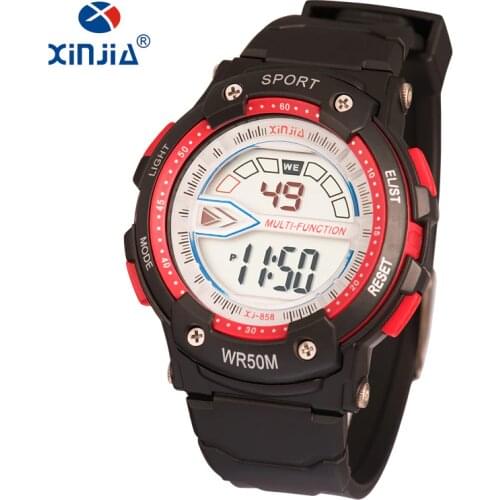 LED Disco Light Unisex Sports Watches Water Resistant 5Bar Swimming Diving Colorful Display Men Women Round Case Resin Strap