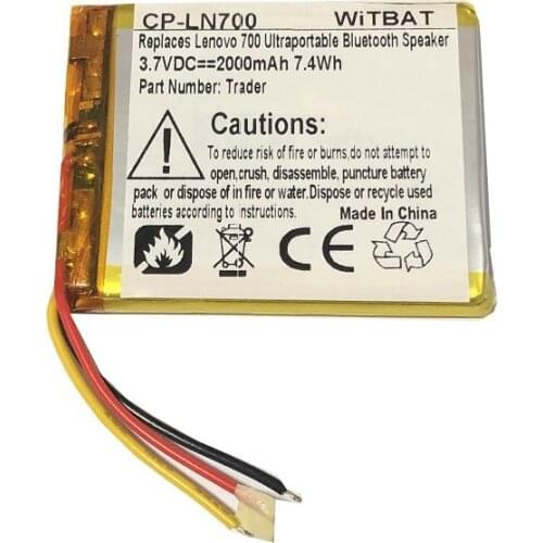 3.7V 2000mAh Li-Polymer Battery Suitable for Lenovo 700 Ultra-thin Bluetooth Speaker LX001 Battery Trader Rechargeable Replaceme