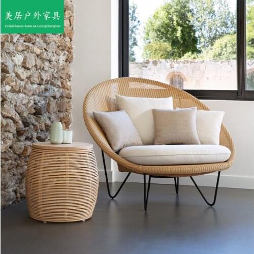 The Balcony rattan makes up small sofa chair outdoor lazy person circular leisure single northern Europe bedroom