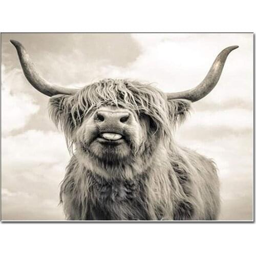 Animal Cow DIY 11CT Cross Stitch Embroidery Kits Needlework Craft Set Printed Canvas Cotton Thread Home Decoration Room