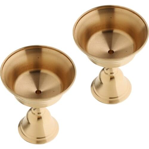 2-Piece Set, Ghee Lamp Holder Candle Holders Tibetan Butter Copper Oil Lamp Buddhist Supplies