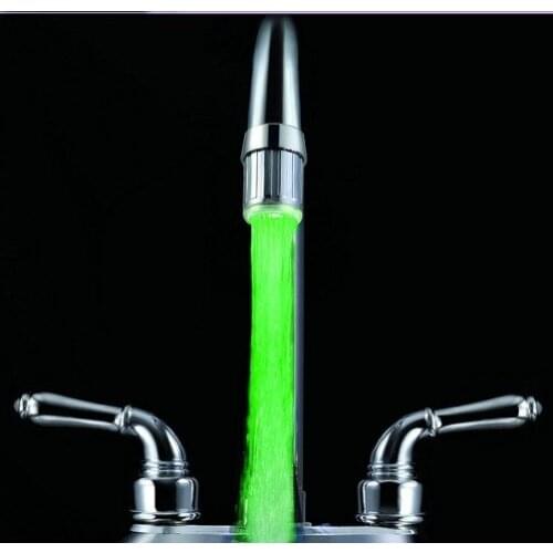 LED Faucet Nozzle Kitchen Bathroom Temperature Sensor Temperatures Control Self Illumination 3 Color Shower Faucets
