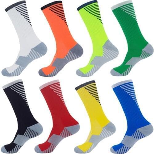 Towel bottom non-slip stockings football socks Ankle Leg Shin Guard Compression Protector Basketball Sports Anti Slip Socks Pair
