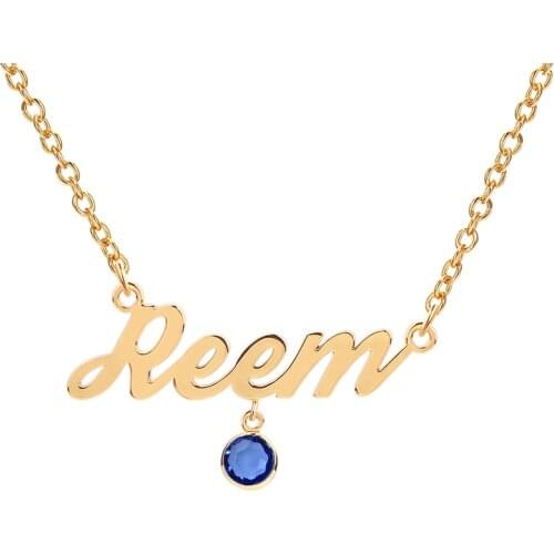 Noelia New Fashion Trendy Jewelry Custom Name Necklace Stainless Steel Custom Name Necklace Women DIY Birthday Stone Gift