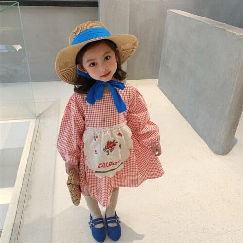 Girl Dress Kids Baby Gown 2021 Apron Spring Autumn Toddler School Uniform Dresses Christmas Cotton Children Clothing