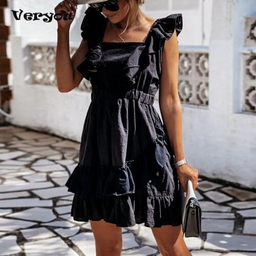 Solid Dress Cotton Linen Women Casual Elegant Party Dresses Sexy Halter Ruffle Summer Sleeveless Back Bandage Beach Ladies Dress