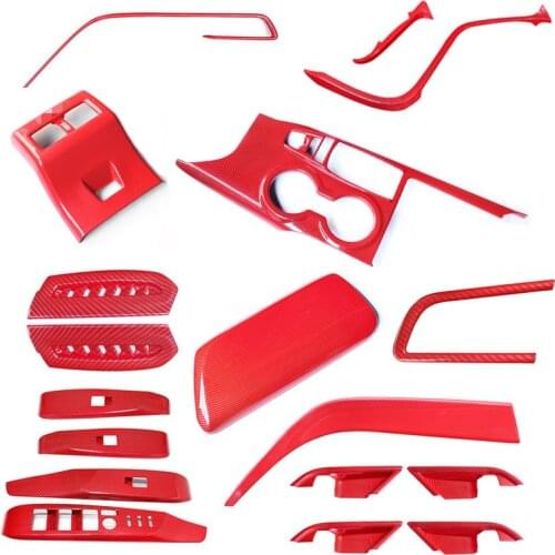 QHCP ABS Rear Air Outlet Covers Dashboard Strips Middle Control Panel Inner Door Handle Bowl Stickers Trim For Toyota Camry 2018