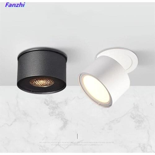 Dimmable Recessed Folding Rotating Downlight 7W / 12W COB LED Ceiling Spotlight AC85 ~ 220V LED Backlight Indoor Lighting