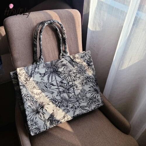 2021 Luxury Designer Handbag Fashion Women Shoulder Bag female Jacquard Embroidery Girls Shopper bags for women Canvas Tote Bag