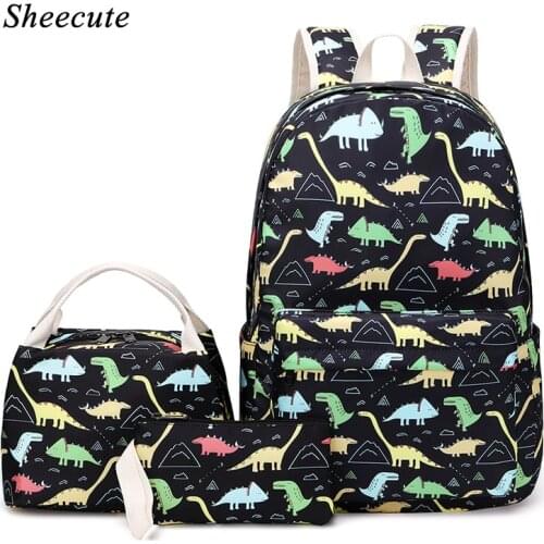 Student School Bag Teenager Boys and Girls Backpack Print Kids Shoulder Bags Cartoon Dinosaur Backpack Large Capacity Travel Bag