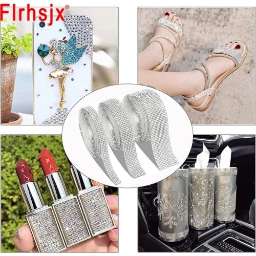 Self Adhesive Diamond Ribbon Sewing Trim Crystal Motif Strass Rhinestone Tape For Wedding Phone Party Decorations
