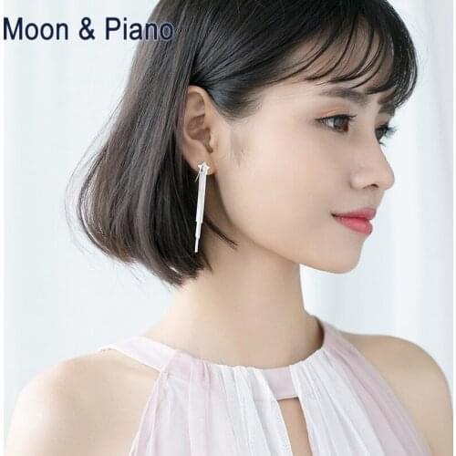 S925 Silver Earrings Long Eardrop Irregular Tassel Pentagram Star Lady Sweet Temperament Korean Earrings Exquisite Jewelry Gift