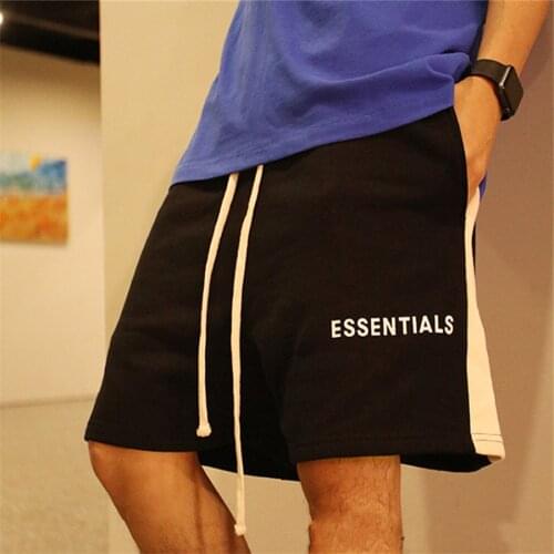 Summer Hip Hop High Street Men Shorts Essentials High Quality Fashion Cotton Designer Clothes Black Gray White