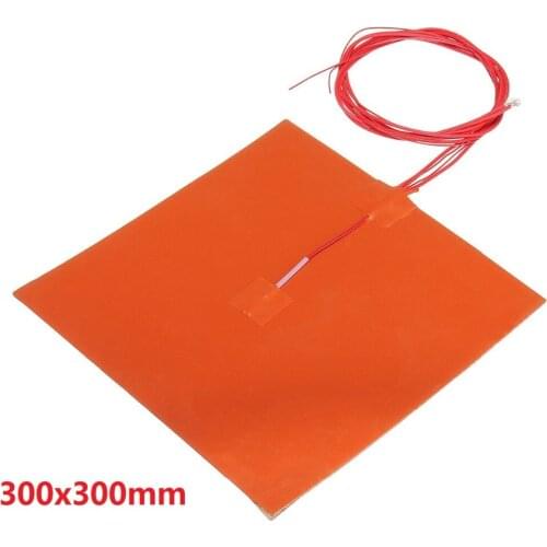 300w 300x300mm, 24V 3D Printer Heated Bed Silicone Heater with NTC3950 Thermistor, 3M Adhesive Back