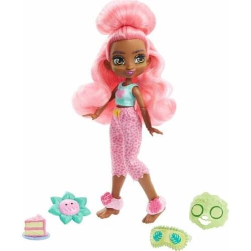 Cave Club Fabulous Pajamas Party Dolls - Fernessa- Brunette Baby with Pink Hair- Long Hair Baby- Baby in Pajamas- (with a surpri