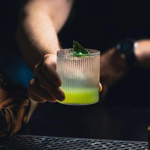 Whisky Tumbler Ripple Glass Cup Shot Glasses Straight Striped Juice Glass Beer Ice Coffee Cup