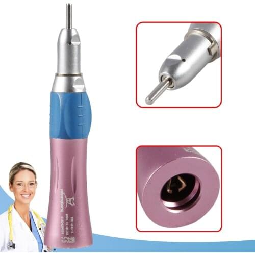 Dental Straight Nose Cone Slow Low Speed Handpiece E type fit NSK Air Motor Pink