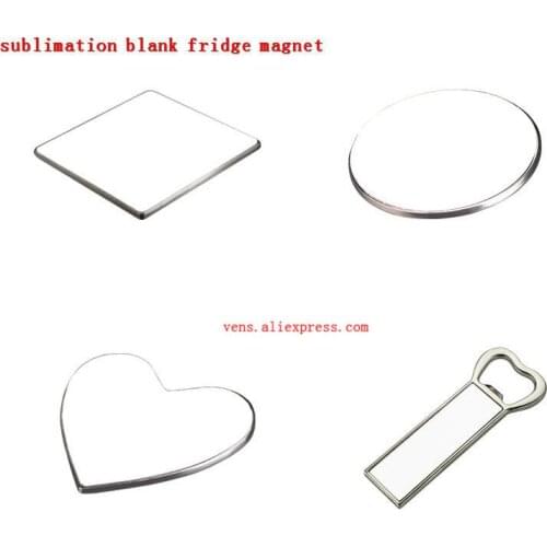 Sublimation blank metal consumables with magnet hot transfer printing consumables round square heart shape 12pcs/lot