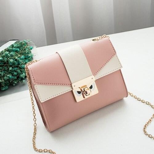 Contrast Color Bag Cover Womens Shoulder Small Square Bag Cute Metal Crossbody Mobile Phone Coin Purse Fashion Womens Clutch