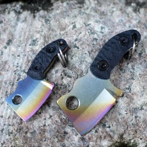 H952 Outdoor EDC Pocket knife TC4 titanium alloy G10 handle (presented titanium alloy key ring) mini EDC gadget Small pendant