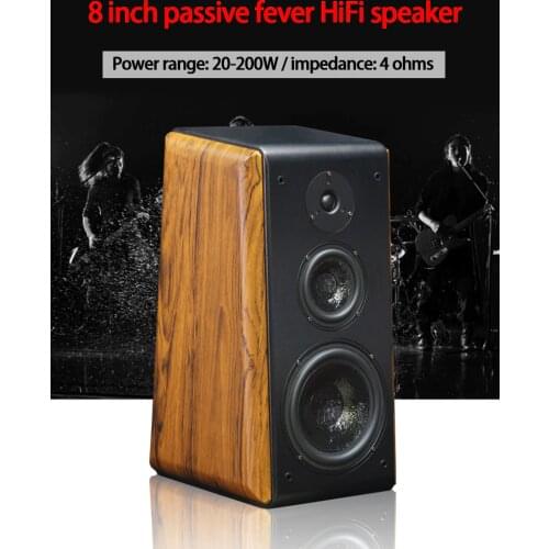 F168 20-200W 4 Ohm 8 Inch Fever HiFi Speaker Passive Three-way Bookshelf Speaker Home Monitor Amplifier Speaker