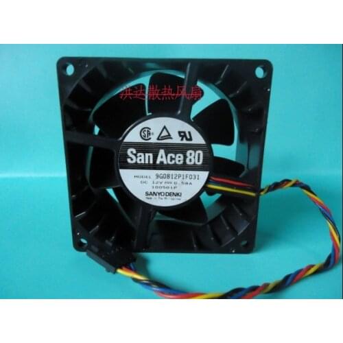 San Ace80 9G0812P1F031 9G0812P1F041 12V 0.58A 8038mm 4Fans line server Cooling Fan 80X80X38MM PWM
