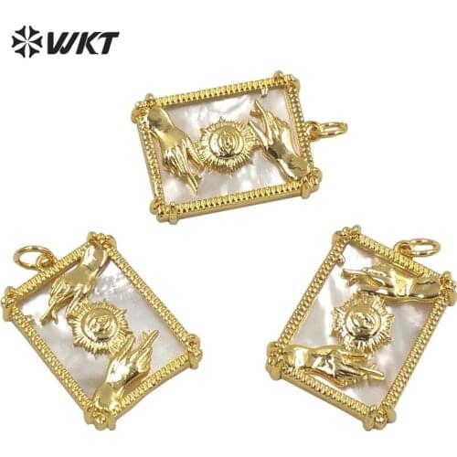 WT-MP221 WKT new jewelry symbol You are my only series gold shell square pendant Sun perfect necklace summer pendant