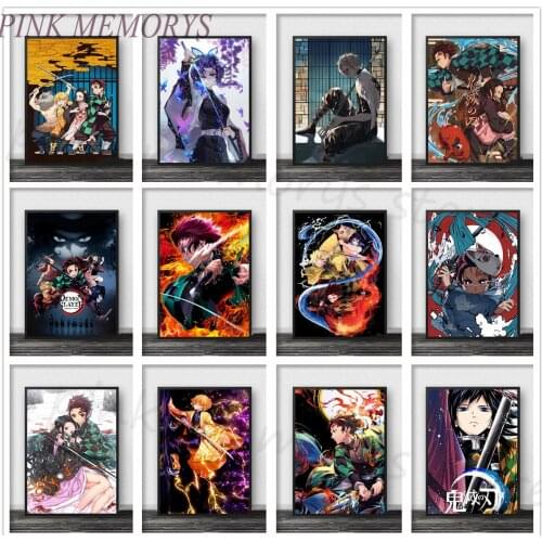 Japanese Anime 5d Diamond Painting Demon Killer Poster Diamond Embroidery Wall Art Mosaic Picture Cross Stitch Home Decoration